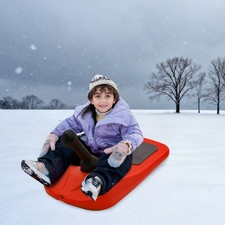 Red Sled Snowboard W/ Handle For Kids Snowboard Sledding Snowboard Winter