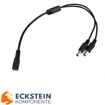 DC Hohlstecker 5,5 x 2,1mm Y-Verteiler 1x Buchse - 2x Stecker DC Kabel für LED