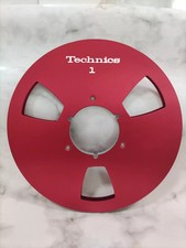 A pair red Technics 10.5" metal 1/4" Empty Tape Reel For M28 RS1500 RP-10A etc