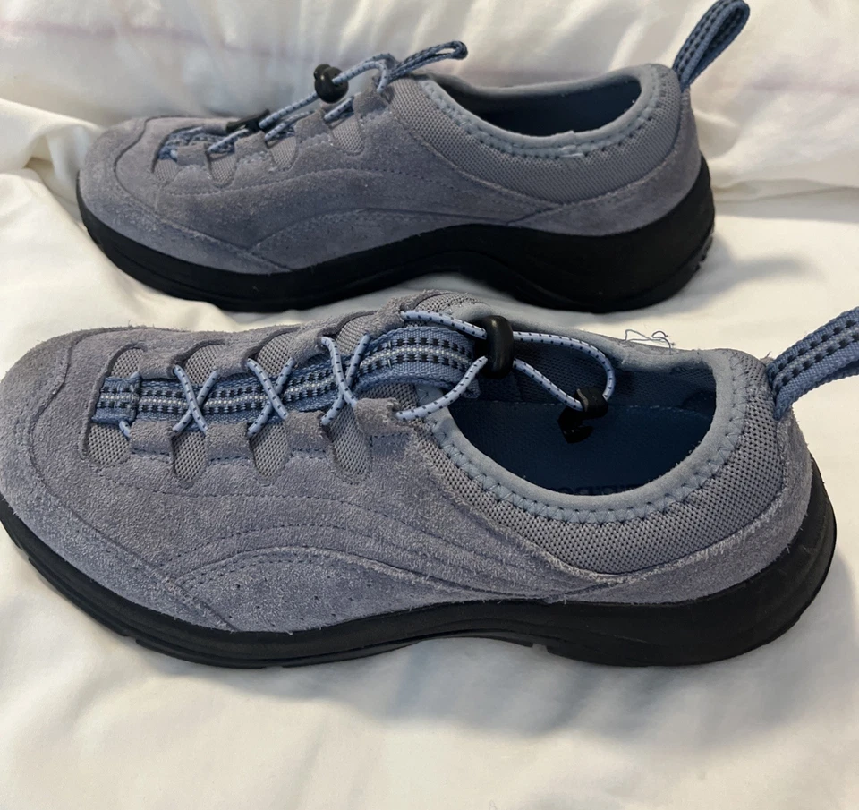 LL Bean 女式模糊麂皮绒系带低帮远足运动鞋 7.5 M 码 — 第 2/4 张图片