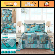 Oversized King Quilt Bedding Set - Lightweight Floral Bedspread, 3 Pieces, 108x1