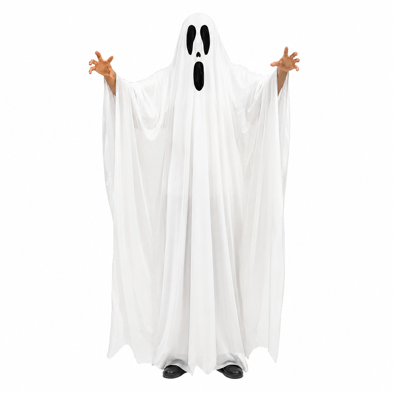 Disfraz de túnica fantasma para adultos 140 cm transparente disfraz de Halloween traje de miedo