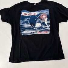 Incubus Tour 2009 Graphic T-Shirt Black Organic Cotton XL Anglerfish Rock Band