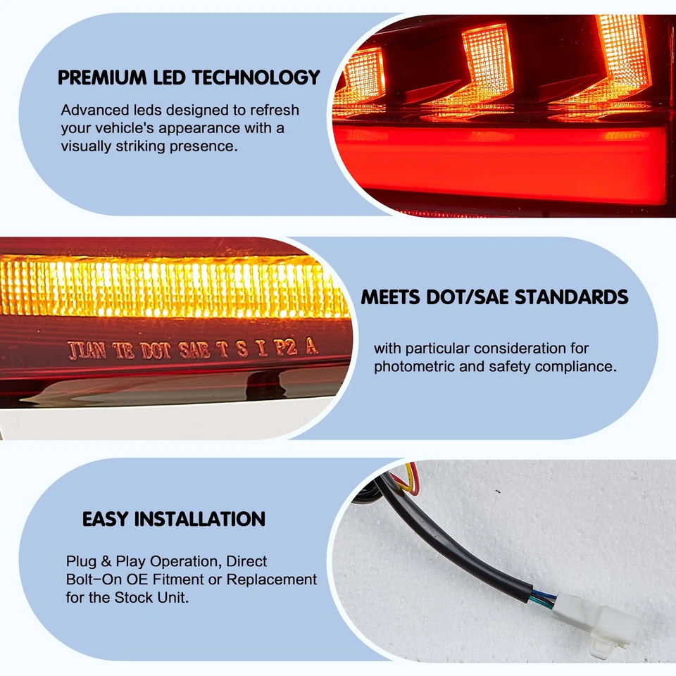 2*VLAND FULL LED luces traseras para Lexus IS250 IS350 ISF 2006-2013 intermitentes amarillos - Imagen 3 de 4