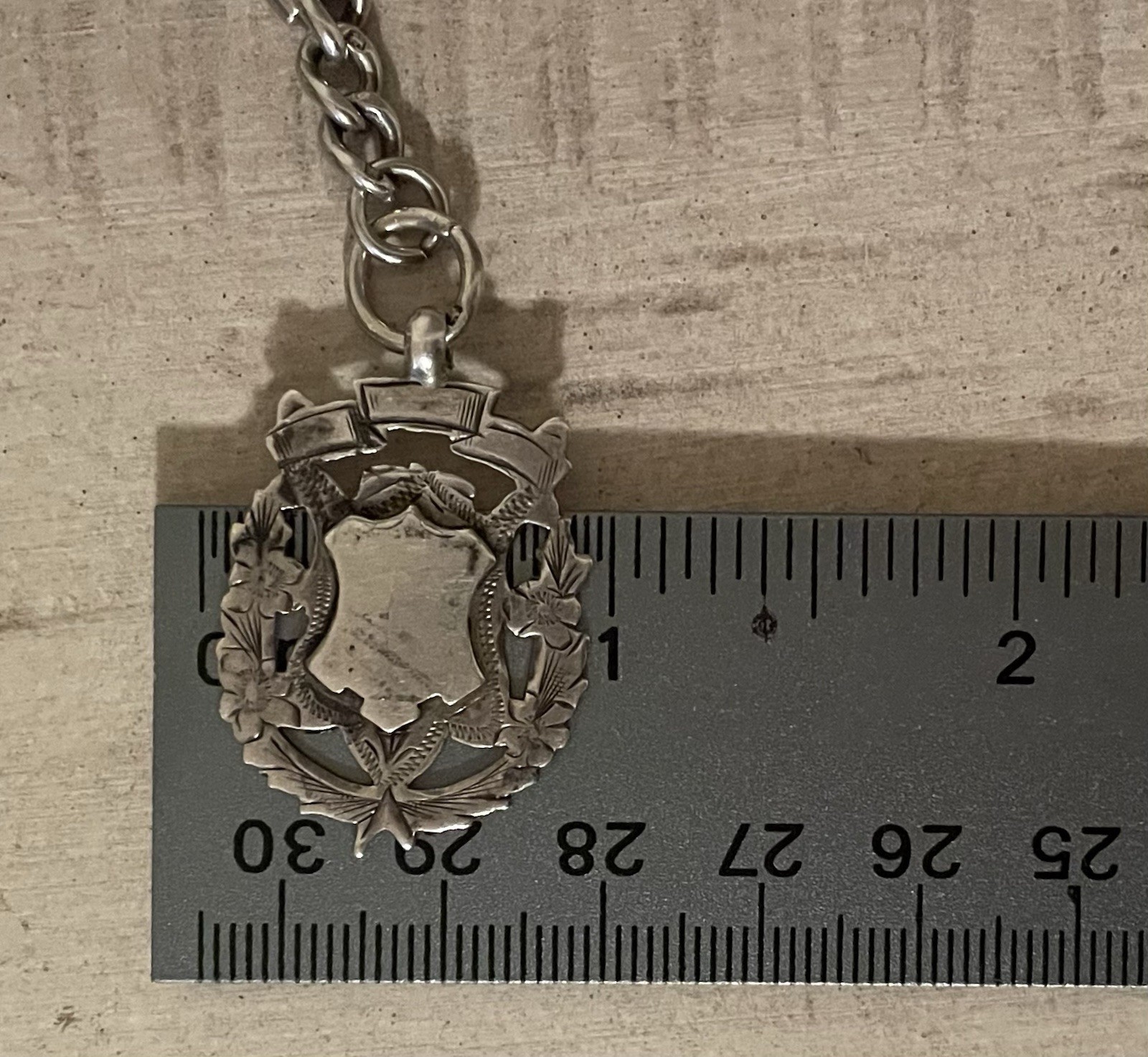 Solid Sterling Silver Watch Chain Full English Ha… - image 14