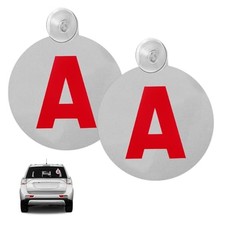 Kuugeo Lot de 2 Disque A Jeune Conducteur - Ø 15 cm avec Ventouse, a Autocoll...