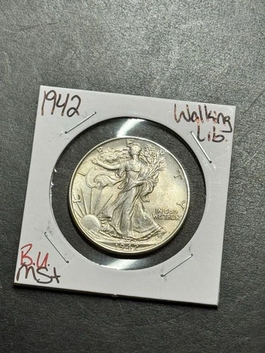 1942 P Walking Liberty Silver Half Dollar BU Uncirculated MS+ US 50c Coin (18354