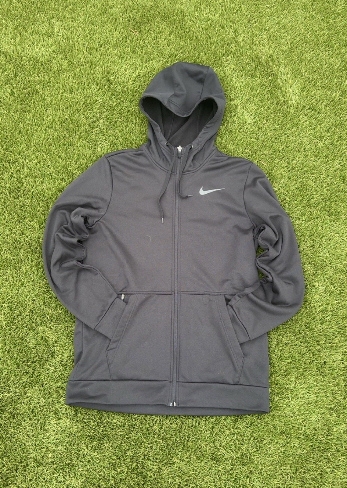 Nike Men Size M Therma Hoodie Full Zip Dri-FIT Jacket Pocket Training All Black