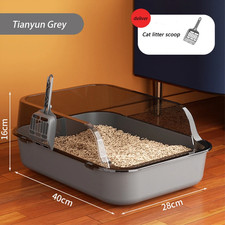 Cat Litter Box Thickening Kitty Sandbox Semi-Enclosed High Side Splashproof Pet