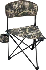 Black Sierra XL Tripod Hunting Stool W/Backrest, Lightweight Portable Fishing Ch