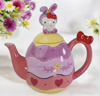 New!  Hello Kitty Easter Egg Teapot.  Rare Find, Adorable Teapot Decor.  