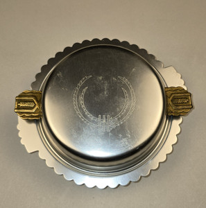 Kensington Vintage 2 piece Aluminum Covered Serving Dish with Brass Handles