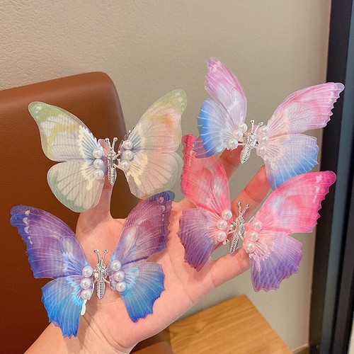 2x Mädchen bunte Schmetterling Haarspangen für Mädchen Baby Kopfbedeckung Haarnadel Hochzeit " - Bild 12 von 22