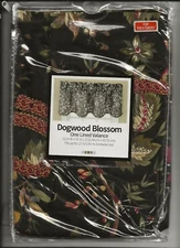 Lorraine Home Fashions Dogwood Blossom One Lined Valance 52 x 18'  Brand New