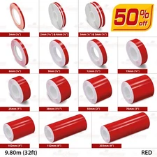 RED Roll Pin Stripe PinStriping Solid Trim Line Adhesive Tape Vinyl Car STICKER
