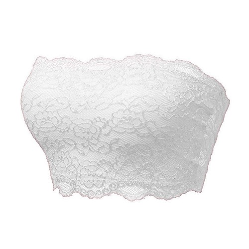 Womens Floral Lace Tube Top Bandeau Strapless Bras Seamless Stretchy Chest Wrap - Picture 32 of 34