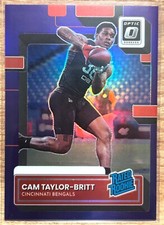 2022 Donruss Optic Preview - Cam Taylor-Britt - Rated Rookie - Purple Prizm /50