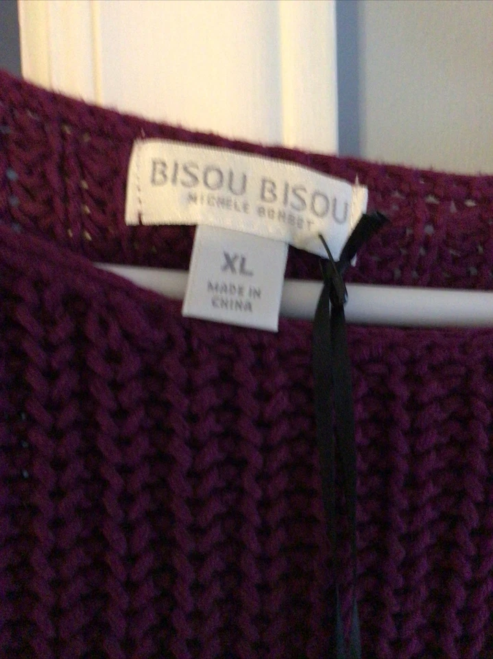 Suéter Bisou Bisou Michelle Bohbot Pullover Embellecido Talla XL, Nuevo con Etiqueta Foto 3 de 4
