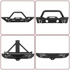 For 07-18 Jeep Wrangler JK Unlimited Front/Rear Bumper w/ Winch Plate LED Lights