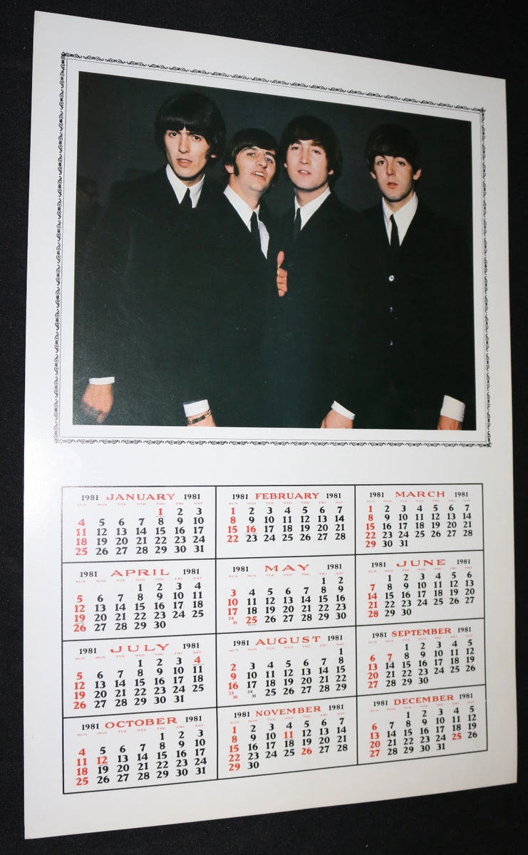 Beatles Group Calendar (VF/NM) 1981 | eBay