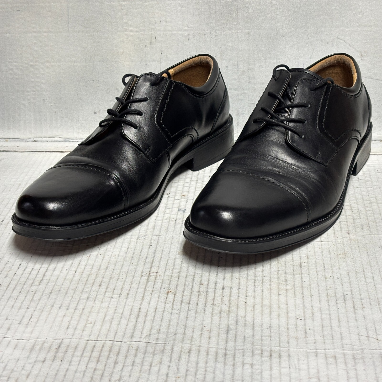 SAOLA Scarpe eleganti Oxford Chaps 12M nere Belmont punta a cappuccio pelle gomma 96 26844