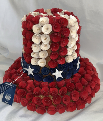 NEW Pier 1 Import Patriotic Centerpiece 4th of July Tabletop Decor Uncle Sam Hat