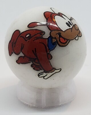 Baby Goofy 1'' Glass Logo Marble w/ Stand