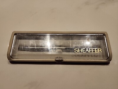 Vintage Sheaffer Slim Tintenroller in Silber, mit Original Etui