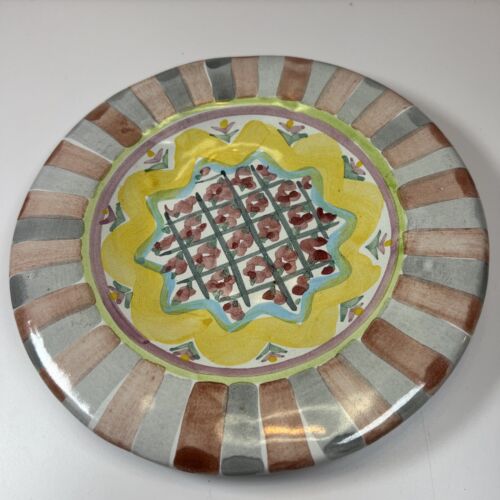 Mackenzie Childs Rose Cottage Bread Plate 7.25" - Picture 2 of 8