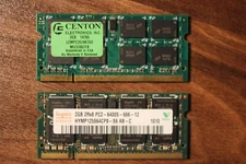 4GB (2x2GB): Centon 2GB LCMPC2GB/667S0 PC2-5300 + HYNIX 2GB 2Rx8 PC2-6400S
