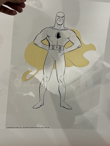 Rare SPACE GHOST Yellow Cape Model Sheet Animation Cel Lithograph 10.5” X 14.5”