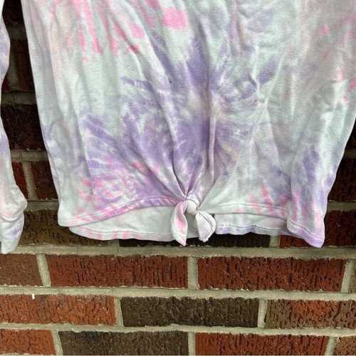 SO Purple and Cream Tie Dye LOVE IS UNSTOPPABLE Pullover Hoodie - Picture 3 of 4