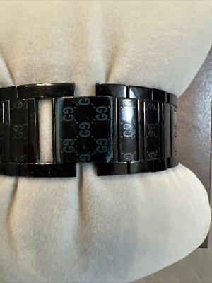 NIB Gucci Twirl Quartz Black Stainless Steel Watch YA112531. Needs New Battery How to Change the Battery on a Gucci Ladies Watch with  main image 4