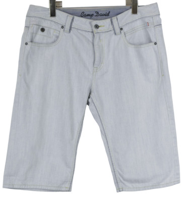 Camp David Shorts Mens W33 Denim Zip Fly Pockets Light Blue