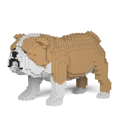 JEKCA Building Blocks,Bausatz,Hund,English Bulldog,Bully,Bulldogge,Dog,18 cm H
