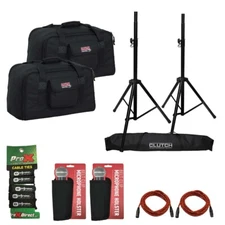 Gator GPA-TOTE8 Speaker Tote Bags for Compact 8" Cabinets Pair + Stands Package