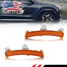 2X Amber Lens Front Side Marker Reflectors Lights For 2020-2022 Hyundai Palisade
