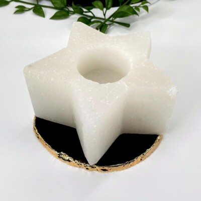 Himalayan Salt White Star Candle Holder -Spirituality -Positive Energy