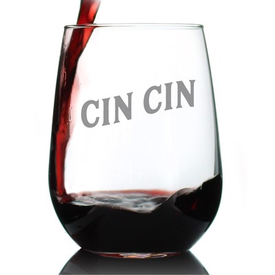 Cheers Italian Cin Cin - Stemless Wine Glass - Italy Gifts -