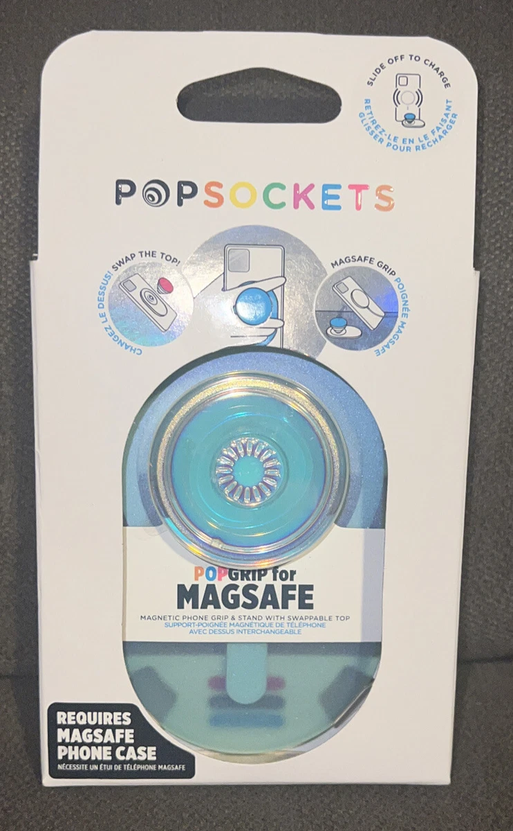 PopSockets Cell Phone Grip Stand with MagSafe Opalescent Blue