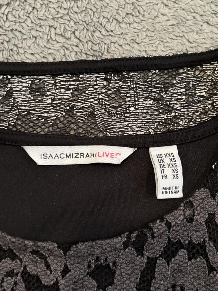 Isaac Mizrahi Live! Dress Womens XXS Long Sleeve Floral Lace Overlay Lined Foto 2 de 4