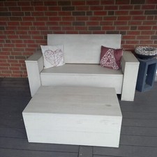 Loungeset Holzlounge Gartenbank und Tisch Gartenmöbel Gartenlounge