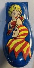 Kirchhof Tin Clacker Clicker Noisemaker Jester  Pretty Girl Vintage Retro