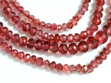 16" AA Natural Red Spinel Faceted Rondelle Gemstone Beads 2-3mm