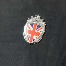 1x Chrome Silver U.K. Flag Metal Badge Decal Sticker Emblem UK Turbo Car England