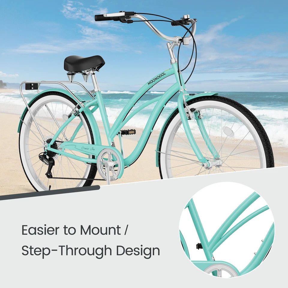 MOONCOOL Cruiser Bike For Men, Women Cruiser Bike 24" City Bike Commuter Bicycle - Image 3 of 4