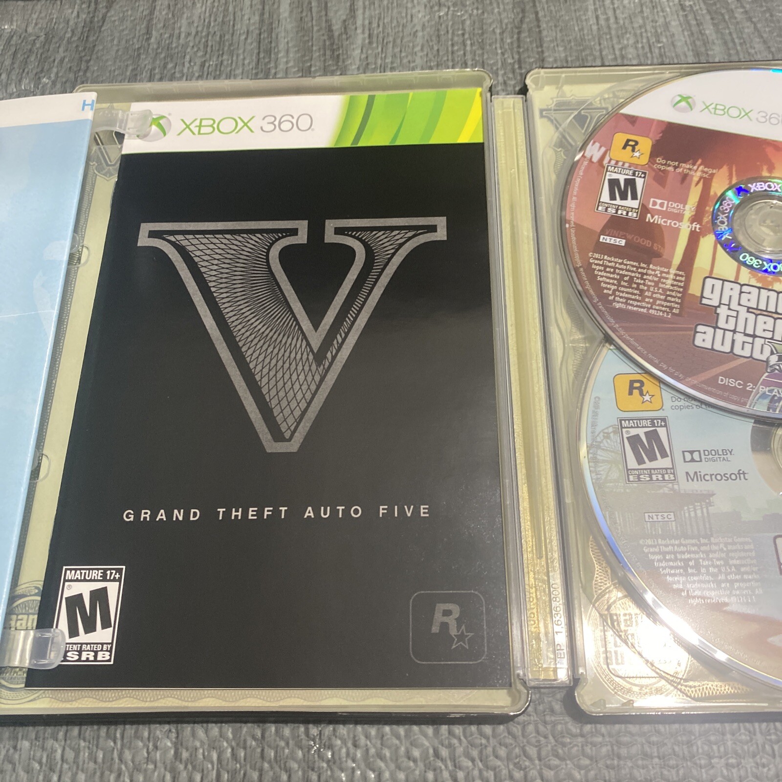 GTA V 5, Grand Theft Auto V - Xbox 360, 2013 Eng EU Glossy Logo First  Release