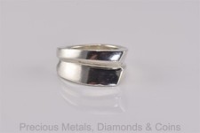 Sterling Silver Solid Wedged Modernist Band Ring 14.8g 925 Sz: 7.5