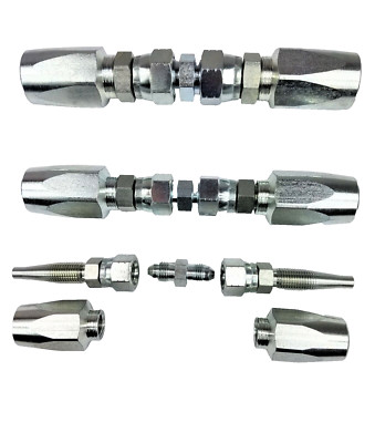 Hydraulic Hose Repair Kit 1/4 3/8 1/2 ID- Reusable Field Repair Fitting
