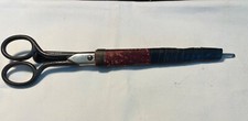 ANTIQUE GERMANY SCISSORS  LETTER OPENER DESK SET W/LEATHER SHEATH